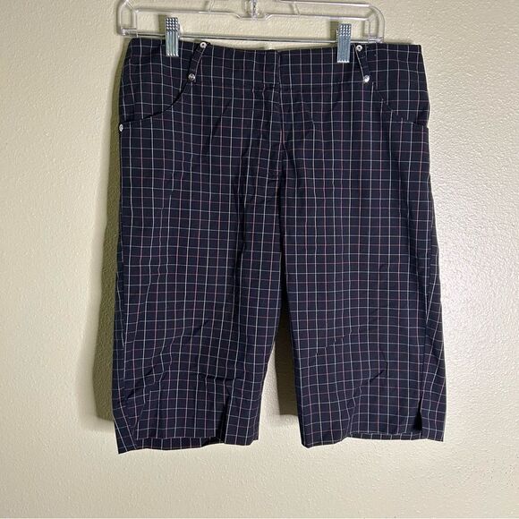 Bette&Court Black Plaid Bermuda Shorts Size 8 - Picture 1 of 4